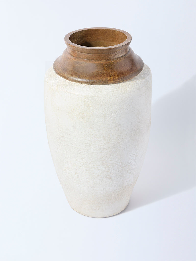 Westside Home Off-White Paper Mache Floor Vase - Image 2