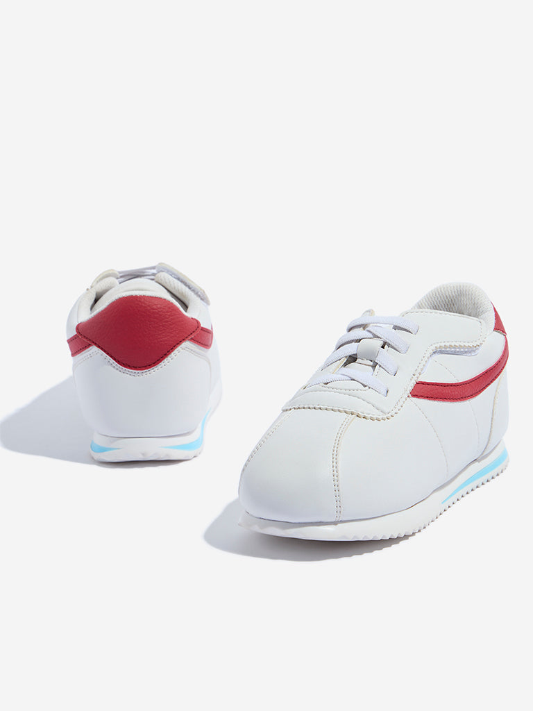 Yellow Red Lace-Up Sneakers - Image 3