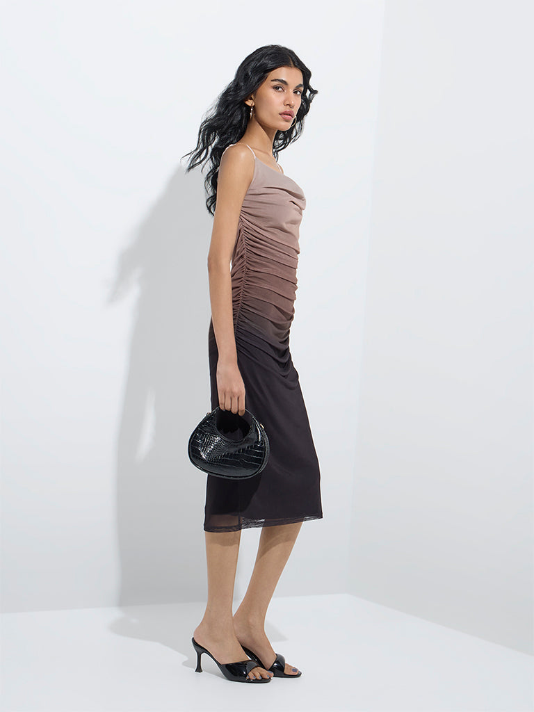 Nuon Beige Ombre-Finish Bodycon Dress - Image 2