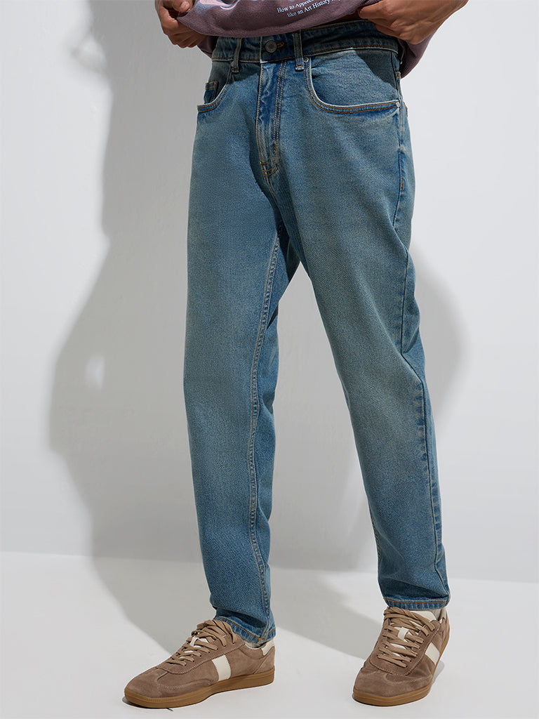 Nuon Blue Washed Slim-Fit Mid-Rise Jeans - Image 2