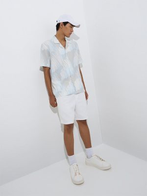 Nuon Grey Abstract Design Relaxed-Fit Shirt