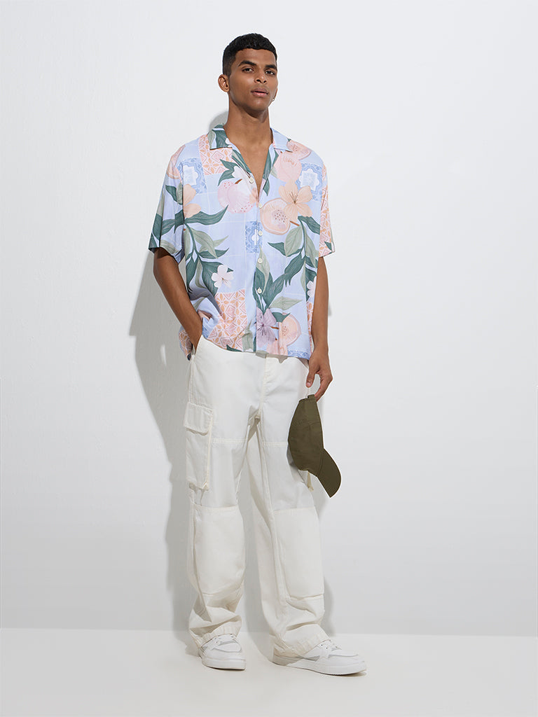 Nuon Multicolour Floral Pattern Relaxed-Fit Shirt - Image 2