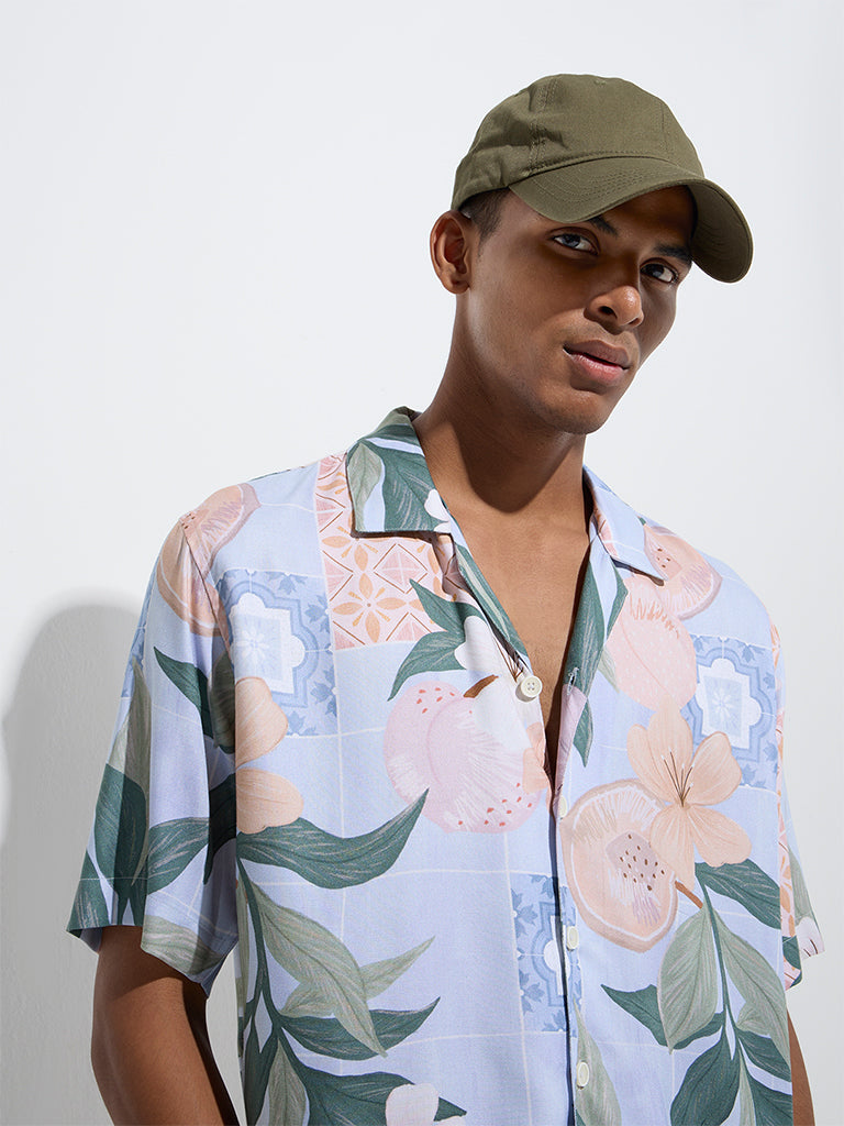 Nuon Multicolour Floral Pattern Relaxed-Fit Shirt - Image 3