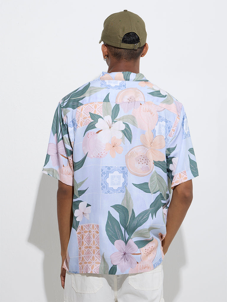 Nuon Multicolour Floral Pattern Relaxed-Fit Shirt - Image 4
