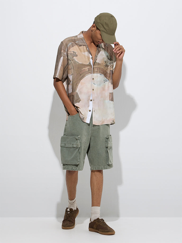 Nuon Brown Scenic-Inspired Relaxed-Fit Shirt - Image 2