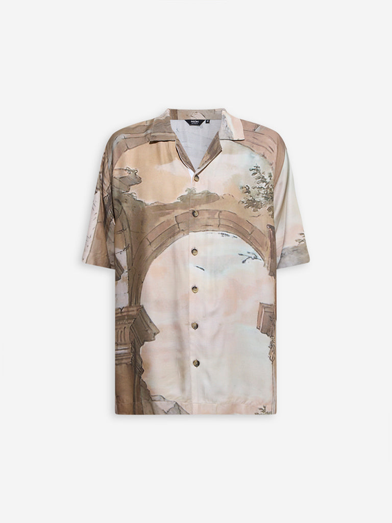 Nuon Brown Scenic-Inspired Relaxed-Fit Shirt - Image 5