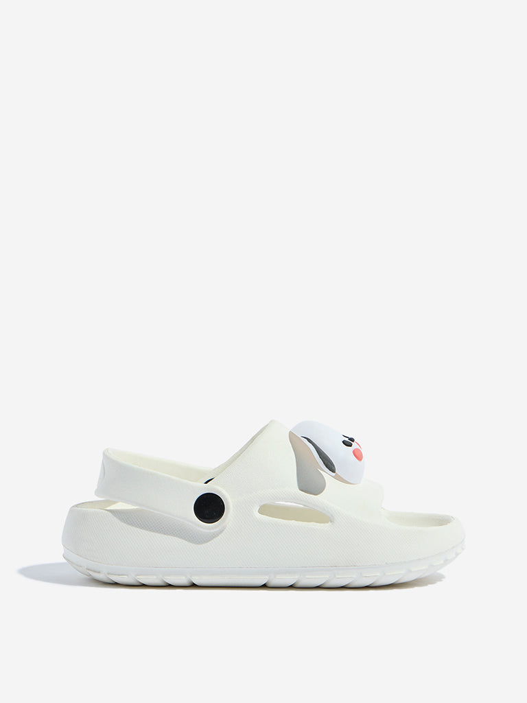 Yellow White Animal Applique Detailed Clogs