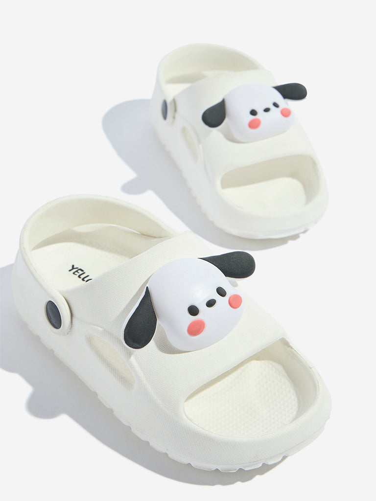 Yellow White Animal Applique Detailed Clogs - Image 3