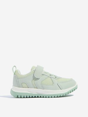 Yellow Mint Mesh-Detailed Lace-Up Sneakers