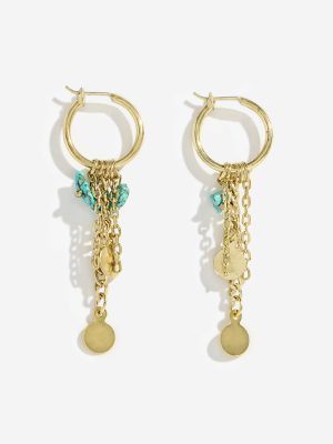 Westside Accessories Turquoise Disc Hoop Earrings