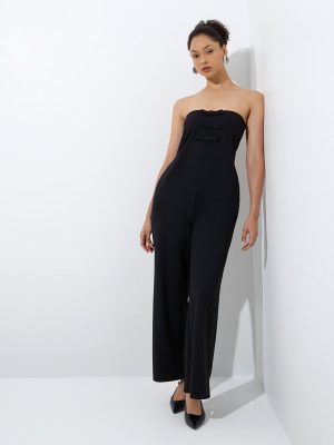 Wardrobe Black Bow-Detailed Jumpsuit