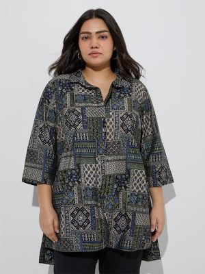 Diza Multicolour Printed High-Low Tunic