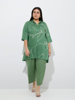 Diza Green Botanical Design Kurti