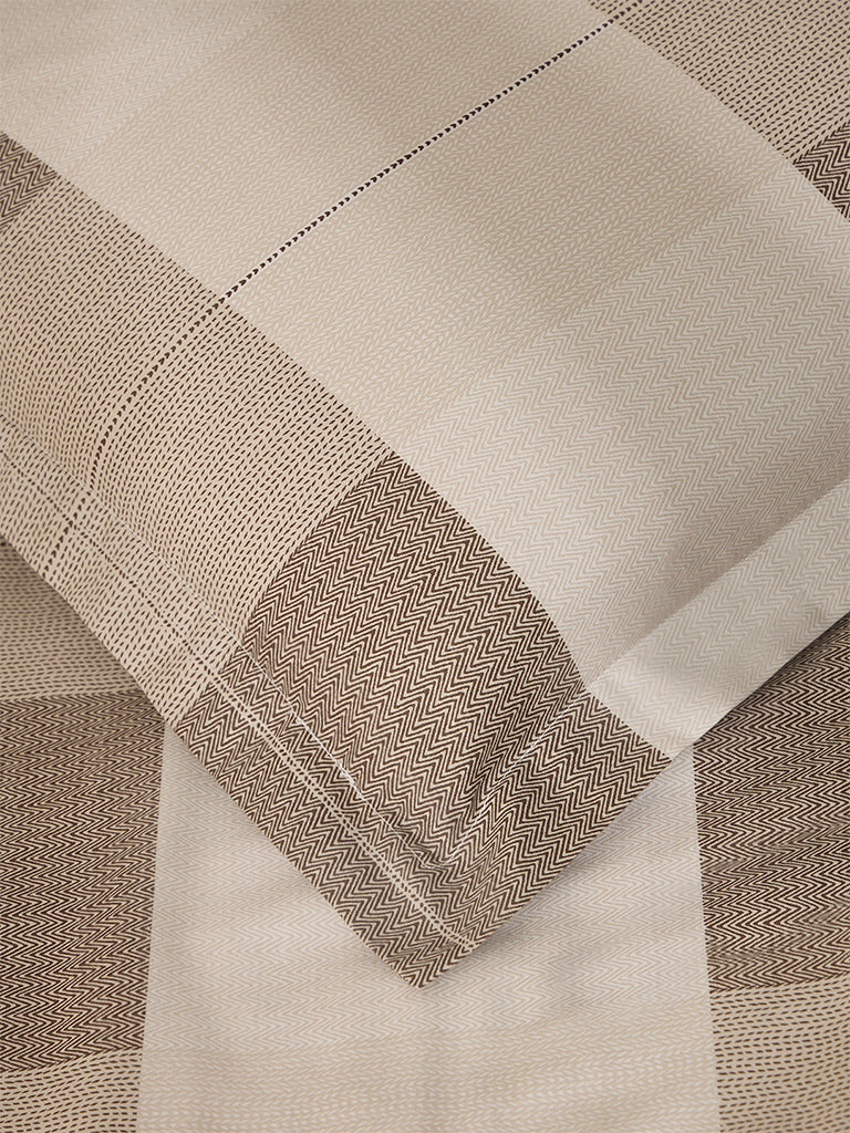 Westside Home Brown Checkered King Bed Sheet Set - Image 3