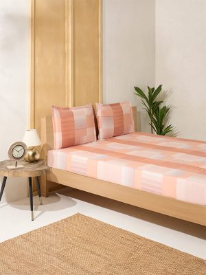 Westside Home Rust Checkered King Bed Sheet Set