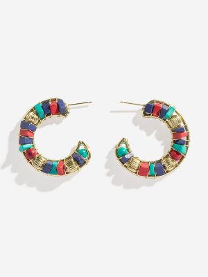 Westside Accessories Multicolour Gemstones Half Hoop Earrings