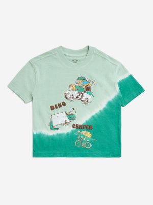 HOP Kids Sage Tie-Dye Design Cotton T-Shirt