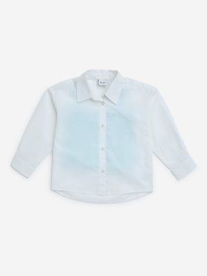 HOP Kids White Cotton Shirt with Inner Top