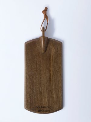 Westside Home Brown Typographic Short Wooden Chopper