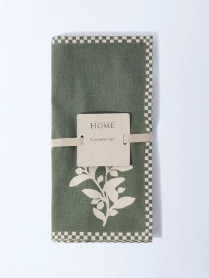 Westside Home Olive Leaf Printed Placemats (Set of 4)