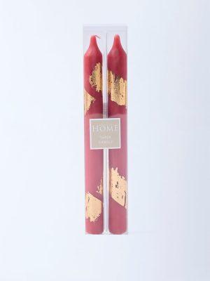 Westside Home Red Tapered Candles (Set of 2)