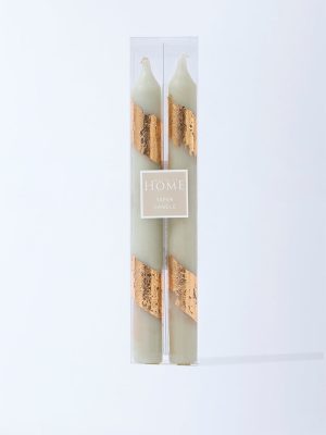 Westside Home Mint Tapered Candles (Set of 2)