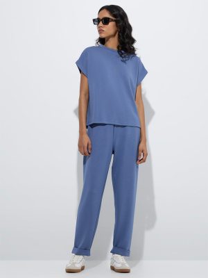 LOV Dusty Blue Solid T-Shirt