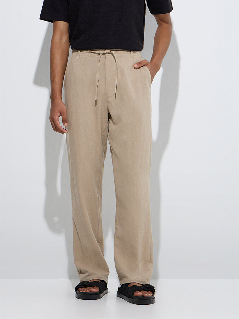 ETA Taupe Relaxed-Fit Mid-Rise Cotton-Blend Chinos - Image 2
