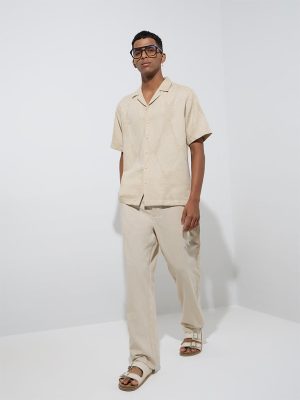 ETA Beige Relaxed-Fit Mid-Rise Cotton-Blend Chinos