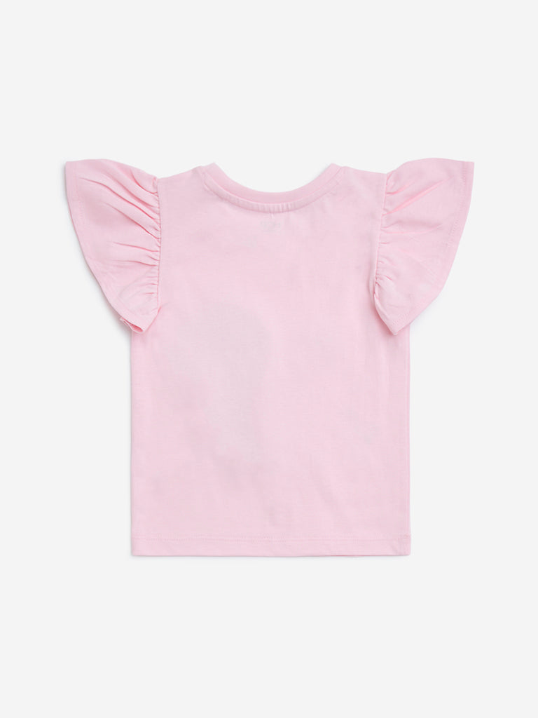 HOP Kids Pink Animal Applique Cotton Top - Image 3