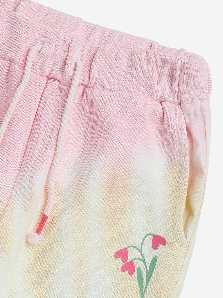 HOP Kids Multicolour Tie-Dye Printed Mid-Rise Cotton Shorts - Image 4