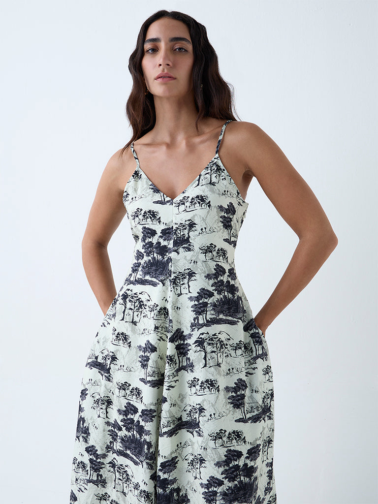 Wardrobe Black Nature-Inspired A-Line Dress - Image 3