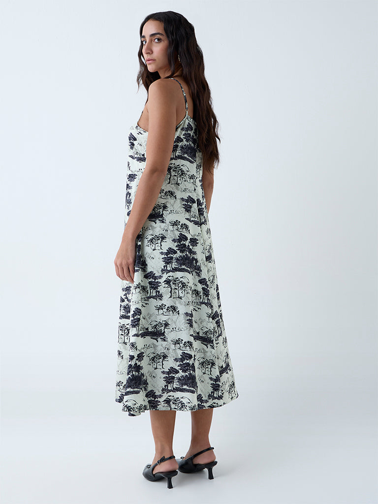 Wardrobe Black Nature-Inspired A-Line Dress - Image 4