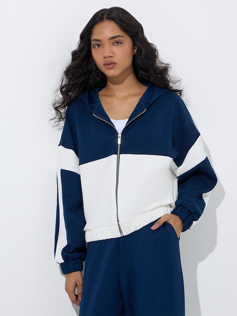 LOV Navy Colour Blocked Jacket