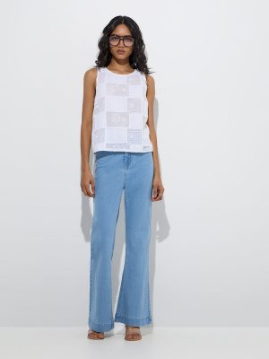 LOV Light Blue Flared High-Rise Jeans