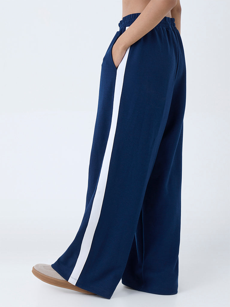 LOV Navy Stripe High-Rise Track Pants - Image 4