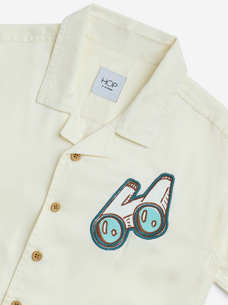 HOP Kids Off-White Printed Shirt - Image 3