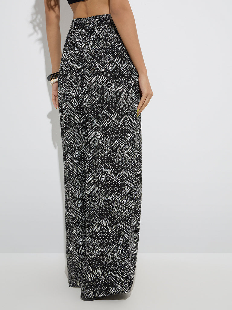 Bombay Paisley Black Tribal-Inspired Palazzos - Image 4