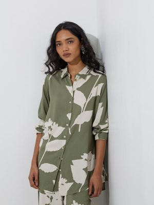 Utsa Sage Foliage Printed Tunic