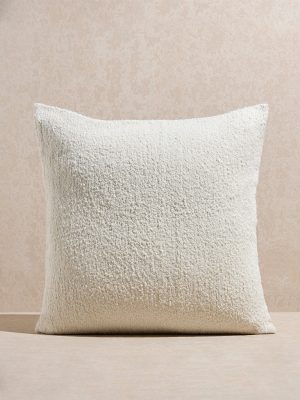 Westside Home White Boucle Solid Cushion Cover