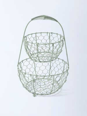 Westside Home Mint Two-Tiered Basket