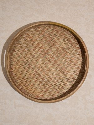 Westside Home Beige Rattan Woven Tray - Large