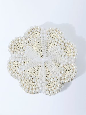 Westside Home White Pearlescent Coasters (Set of 4)