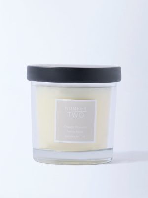 Westside Home Clear White Amber Scented Glass Candle