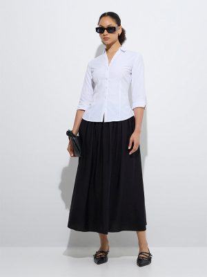 Wardrobe White Polka Dot Design Shirt