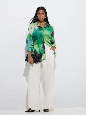 Wardrobe Green Abstract Pattern Shirt