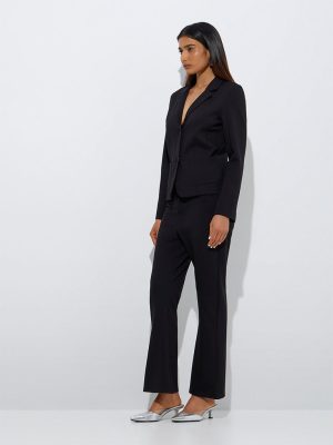 Wardrobe Black Flared High-Rise Trousers