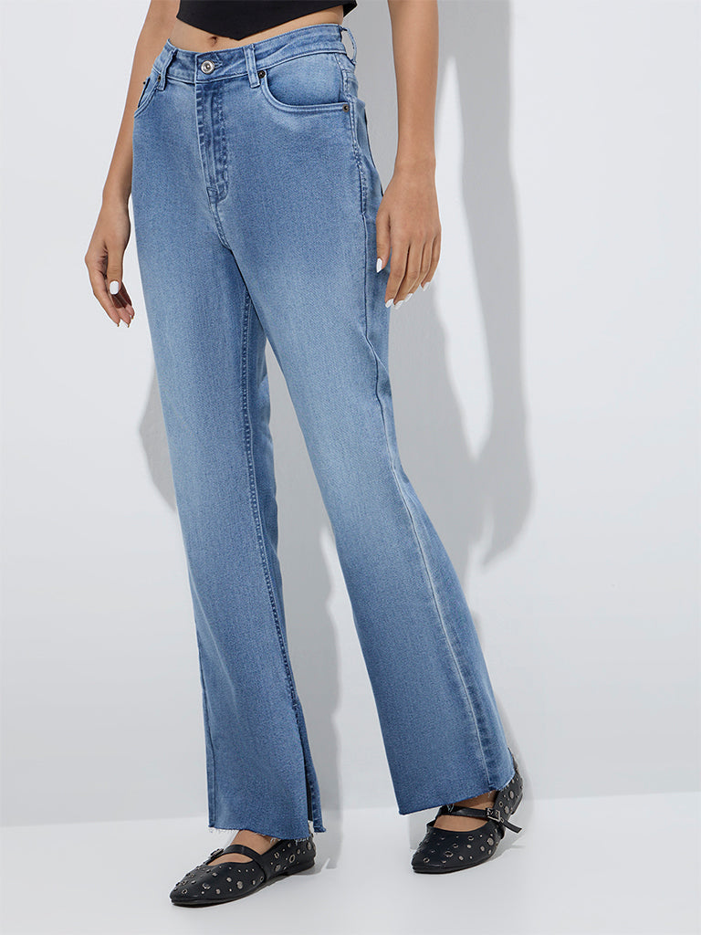 Nuon Blue Faded Relaxed-Fit High-Rise Jeans - Image 2