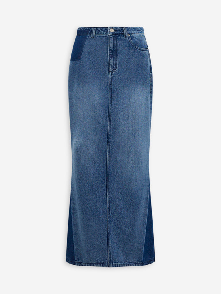 Nuon Blue Mid-Rise Denim Skirt - Image 5