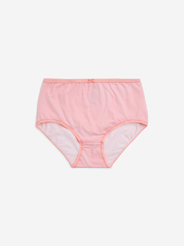 Wunderlove Pink Cotton-Blend Hi-Rise Briefs - Pack of 3 - Image 5